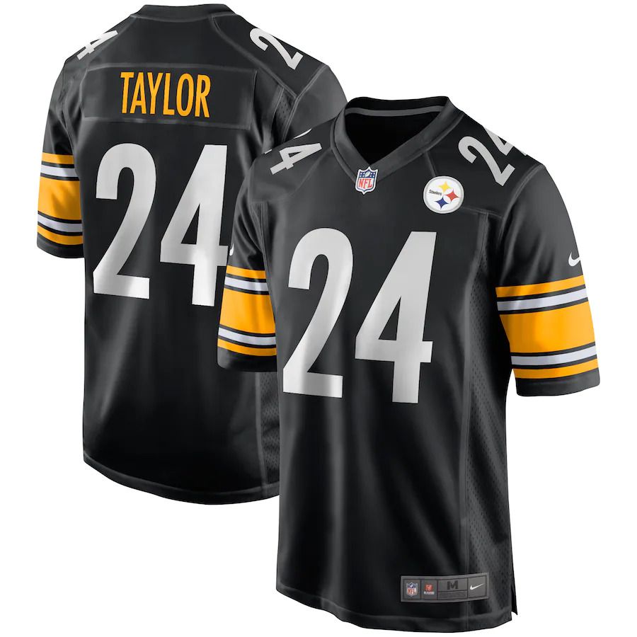 Men Pittsburgh Steelers 24 Ike Taylor Nike Black Game Retired Player NFL Jersey